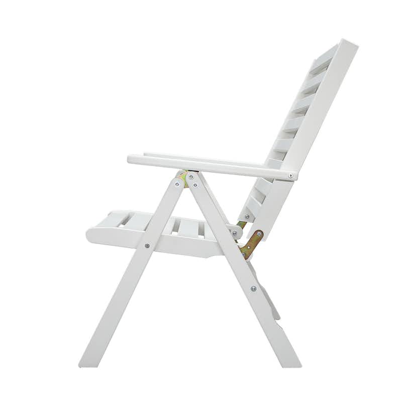 Positionsfåtöj Baltic Garden Bjärred Vitlaserad Ställbar Trästol - 2 st