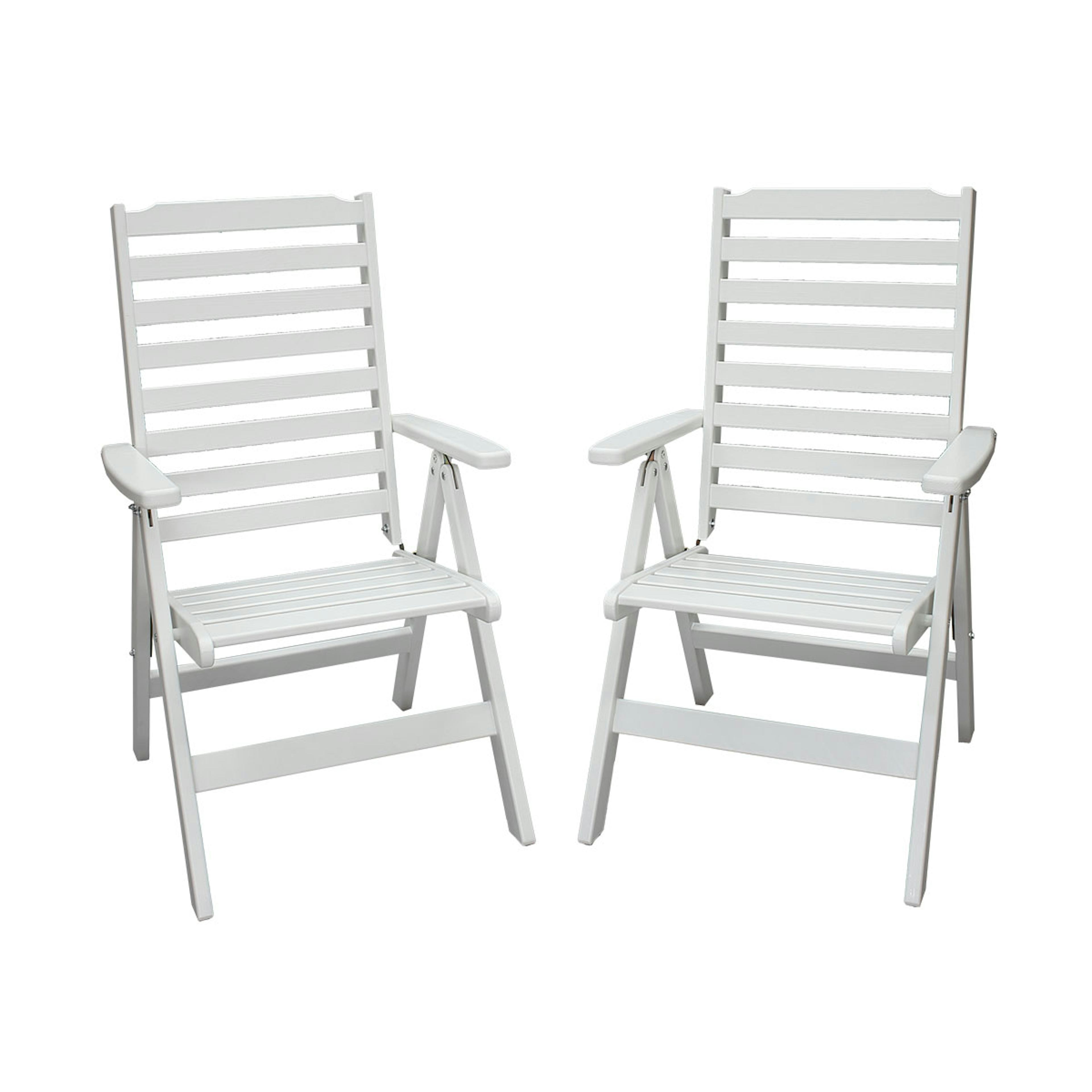 Positionsfåtöj Baltic Garden Bjärred Vitlaserad Ställbar Trästol - 2 st