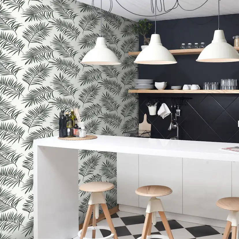 Tapet Superfresco Easy Scandi Blad Vit/Grön