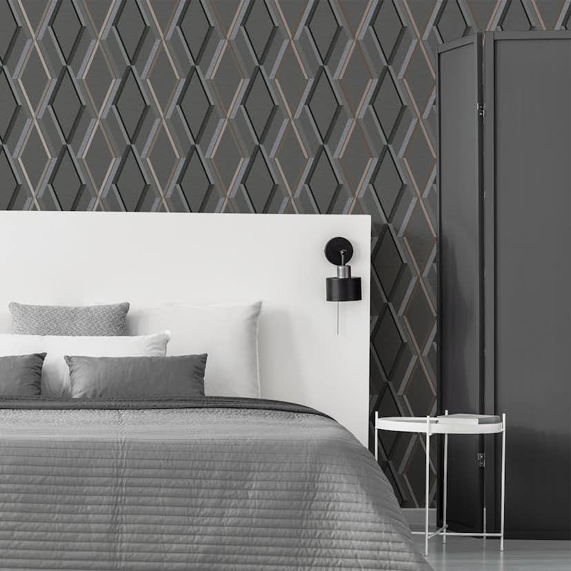 Tapet Superfresco Easy Prestige Geo Charcoal Svart