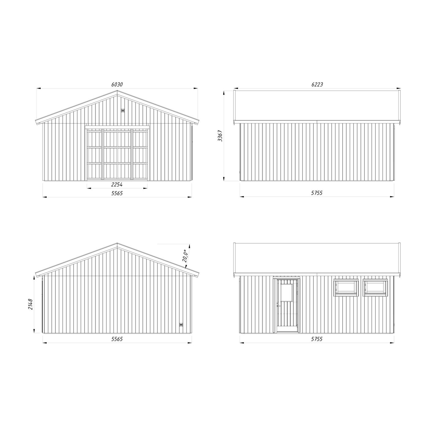 Garage Palmako Andre 32,1 m2 utan Port