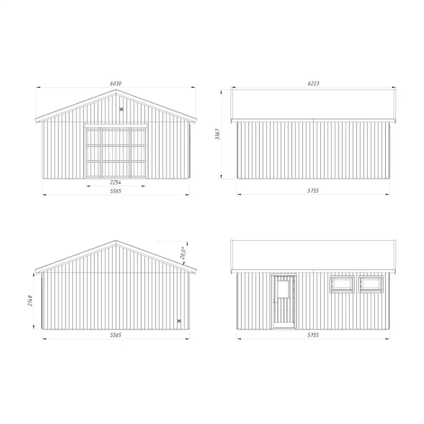 Garage Palmako Andre 32,1 m2 utan Port