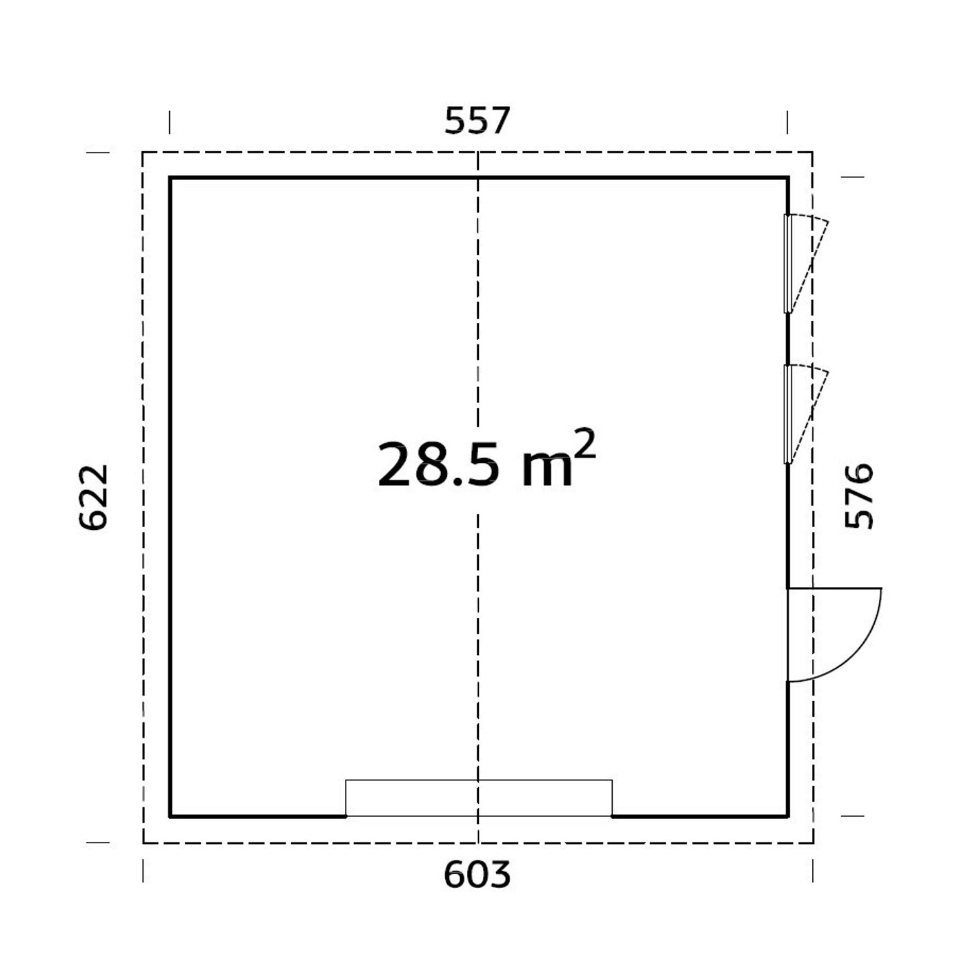 Garage Palmako Andre 32,1 m2 utan Port
