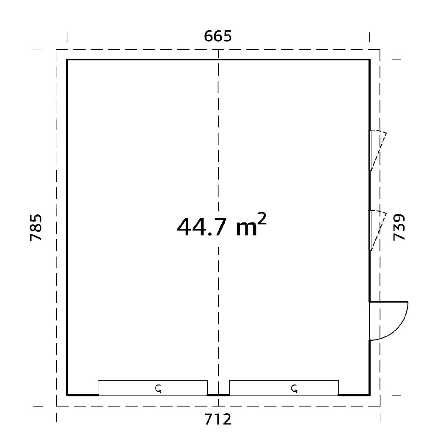 Dubbelgarage Palmako Andre 49,1 m2 med Takskjutport