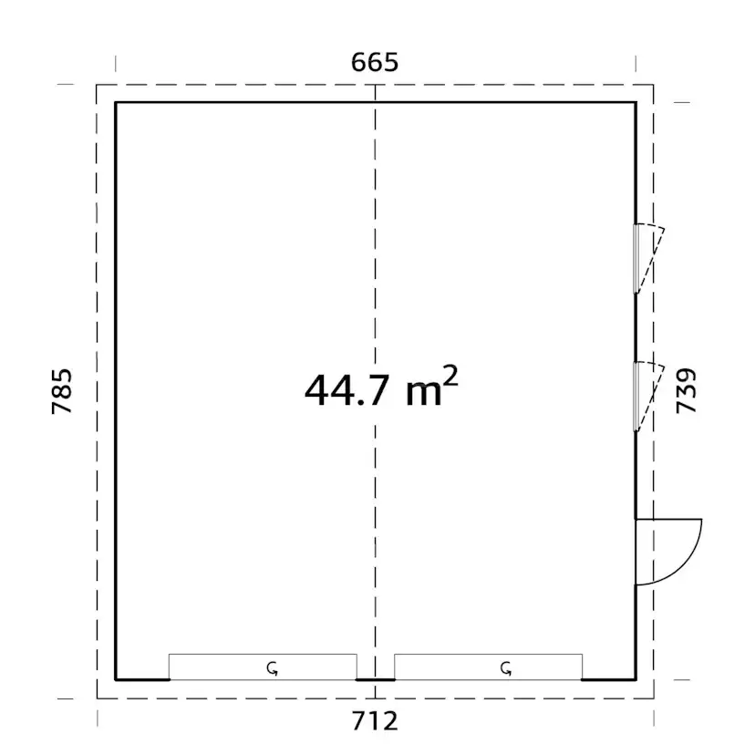 Dubbelgarage Palmako Andre 49,1 m2 med Takskjutport