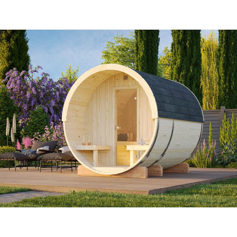 Bastutunna Palmako Anita Byggsats med Altan & Obehandlat Trä