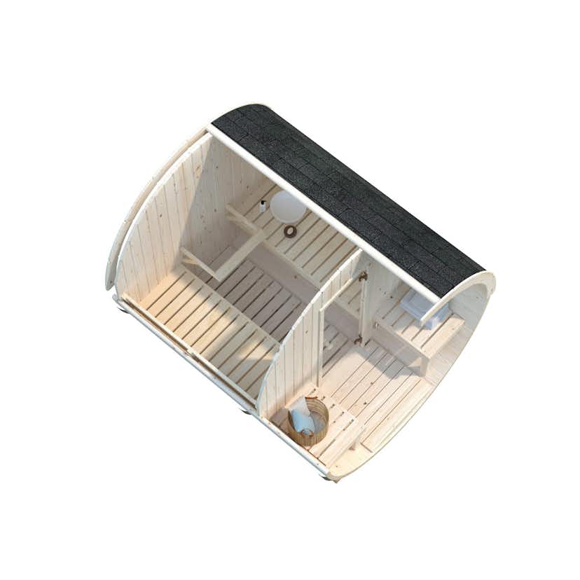 Bastutunna Palmako Anita Byggsats med Altan & Obehandlat Trä