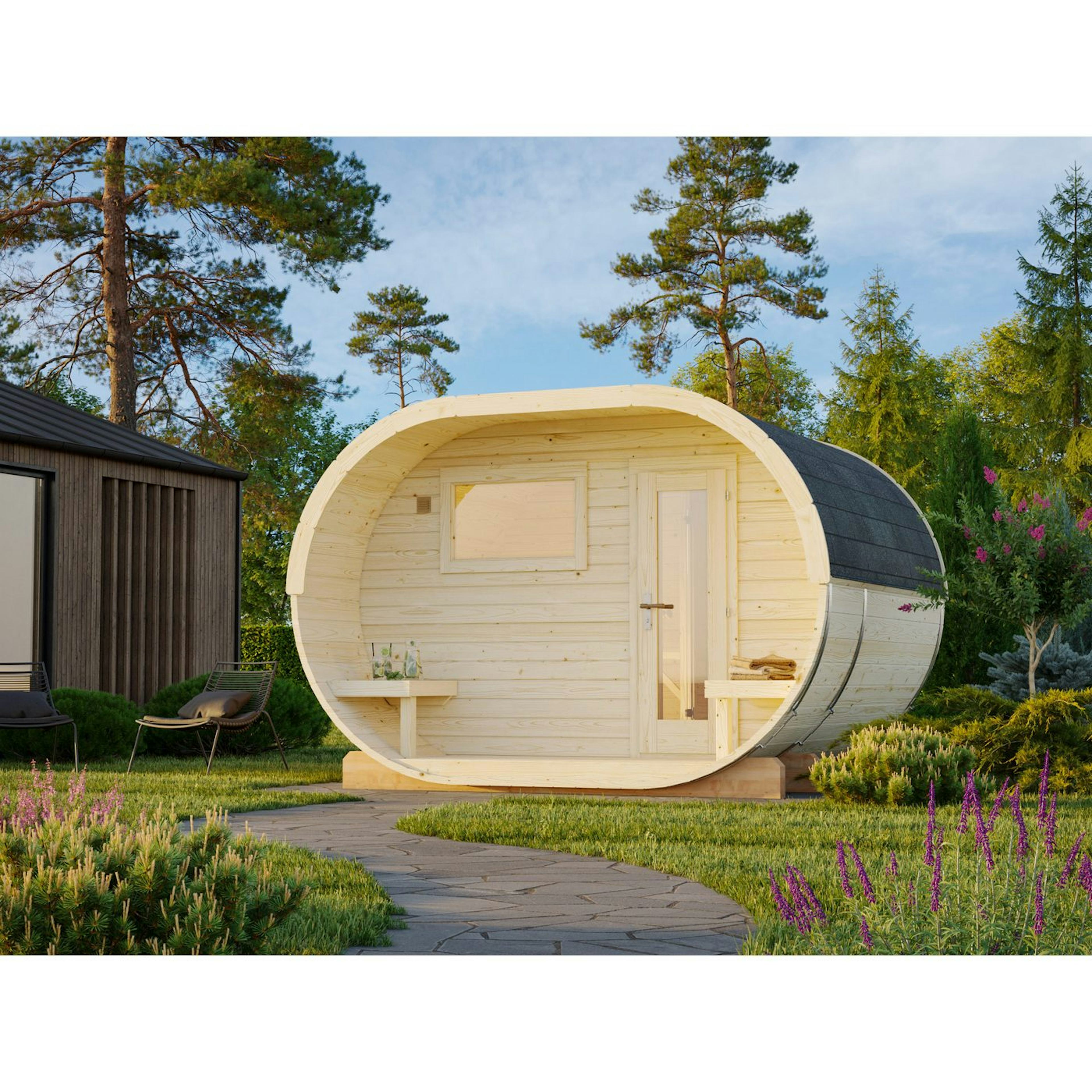 Bastutunna Palmako Anette Byggsats med Altan & Obehandlat Trä