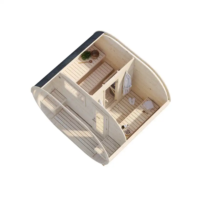 Bastutunna Palmako Anette Byggsats med Altan & Obehandlat Trä