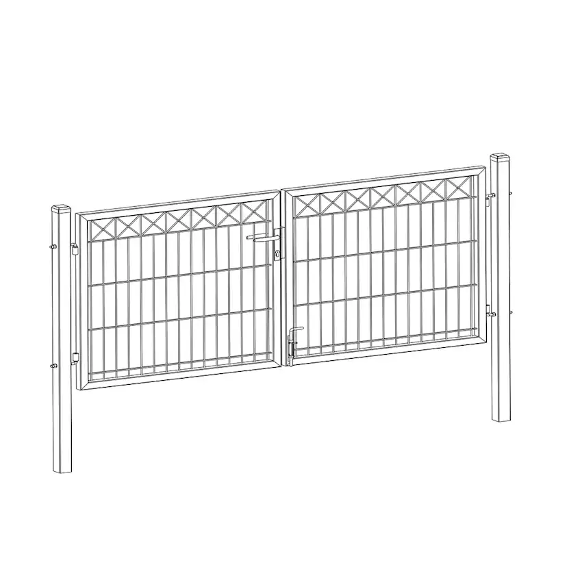 Grind Hortus 300 Cm Svart Inkl. Stolpar