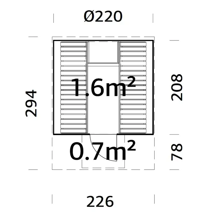 Bastutunna Palmako Anita 6,4 m² Byggsats i Trä