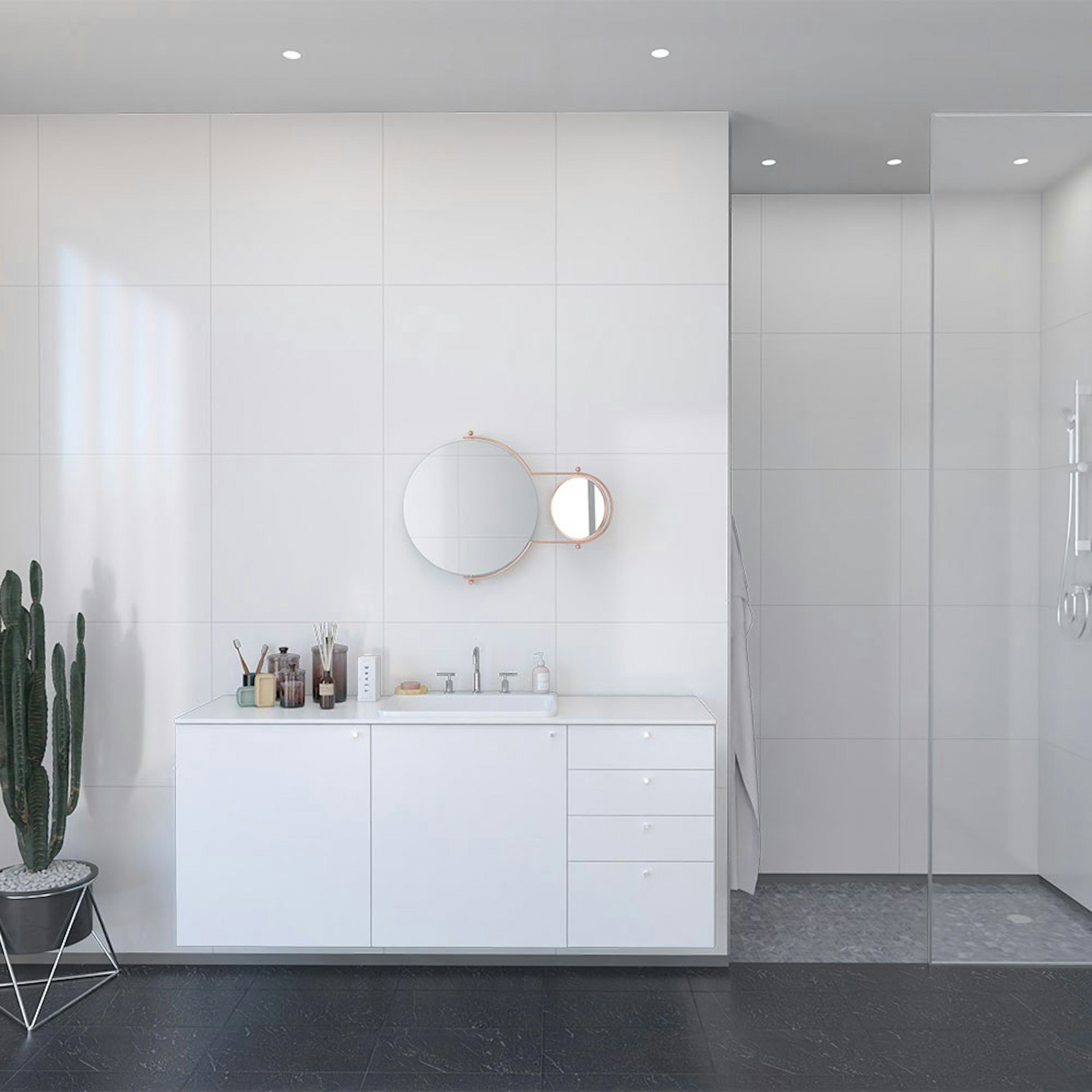 Våtrumsskiva Fibo Denver White 3091-LM6060HG