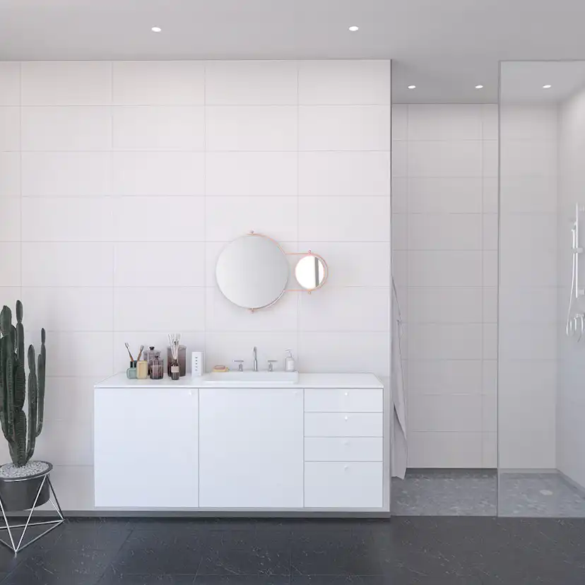 Våtrumsskiva Fibo White 2094-LM6030 S