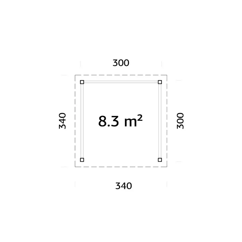 Paviljong Palmako Lenna 8,3 m2 Set 301
