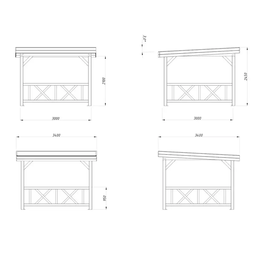 Paviljong Palmako Lenna 8,3 m2 Set 301