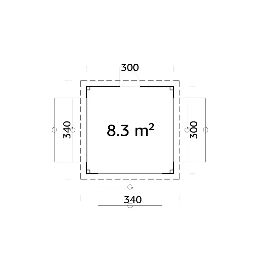 Kiosk Palmako Lenna 8,3 m2 Set 306