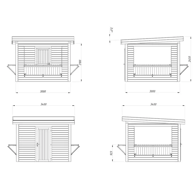 Kiosk Palmako Lenna 8,3 m2 Set 306