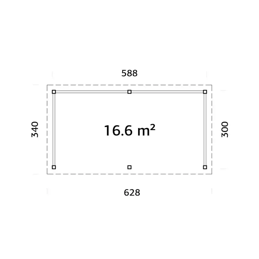 Paviljong Palmako Lenna 16,6 m2 Set 307