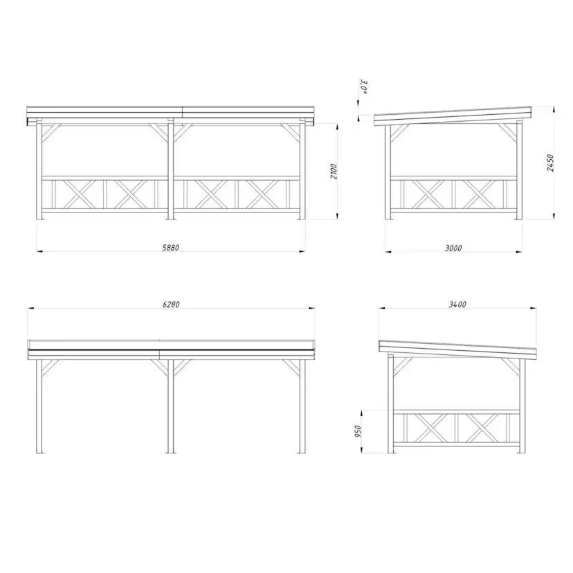 Paviljong Palmako Lenna 16,6 m2 Set 307