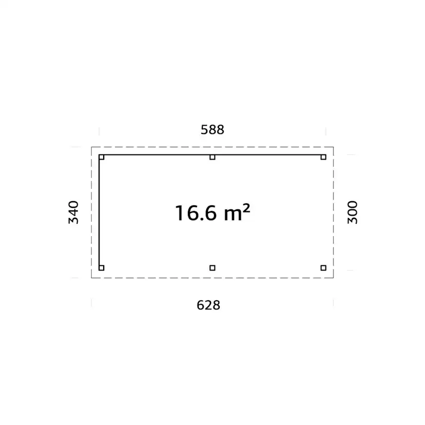Paviljong Palmako Lenna 16,6 m2 Set 309