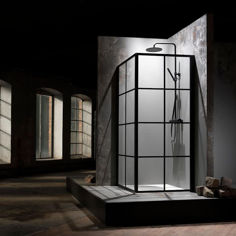 Duschhörn Macro Design Empire Hörna Klarglas Med Spröjs