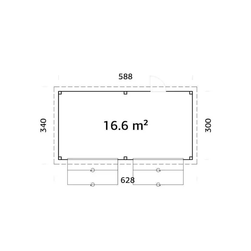 Kiosk Palmako Lenna 16,6 m2 Set 311