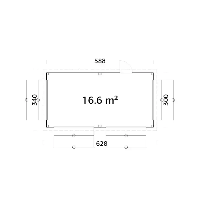 Kiosk Palmako Lenna 16,6 m2 Set 312