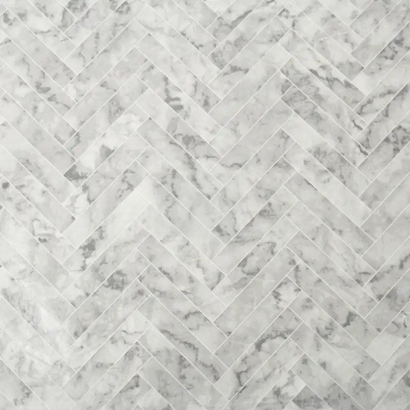Tapet Contour Marble Chevron Tile Vit