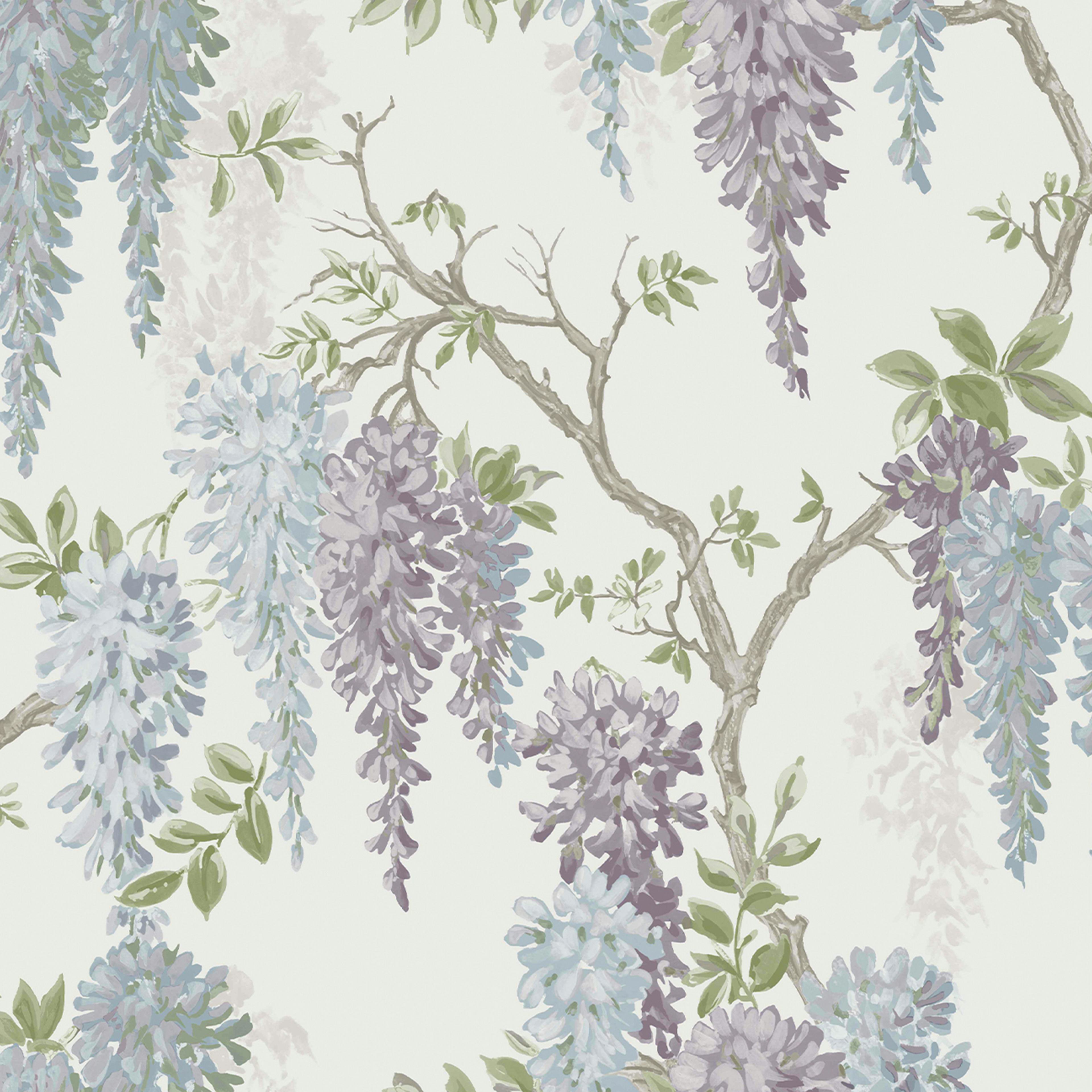 Tapet Laura Ashley Wisteria Garden Pale Iris 113356 EasyUp, Mönstrad Flerfärgad