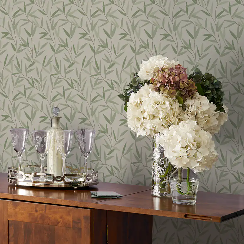 Tapet Laura Ashley Willow Leaf Hedgerow 113364 EasyUp, Mönstrad Flerfärgad