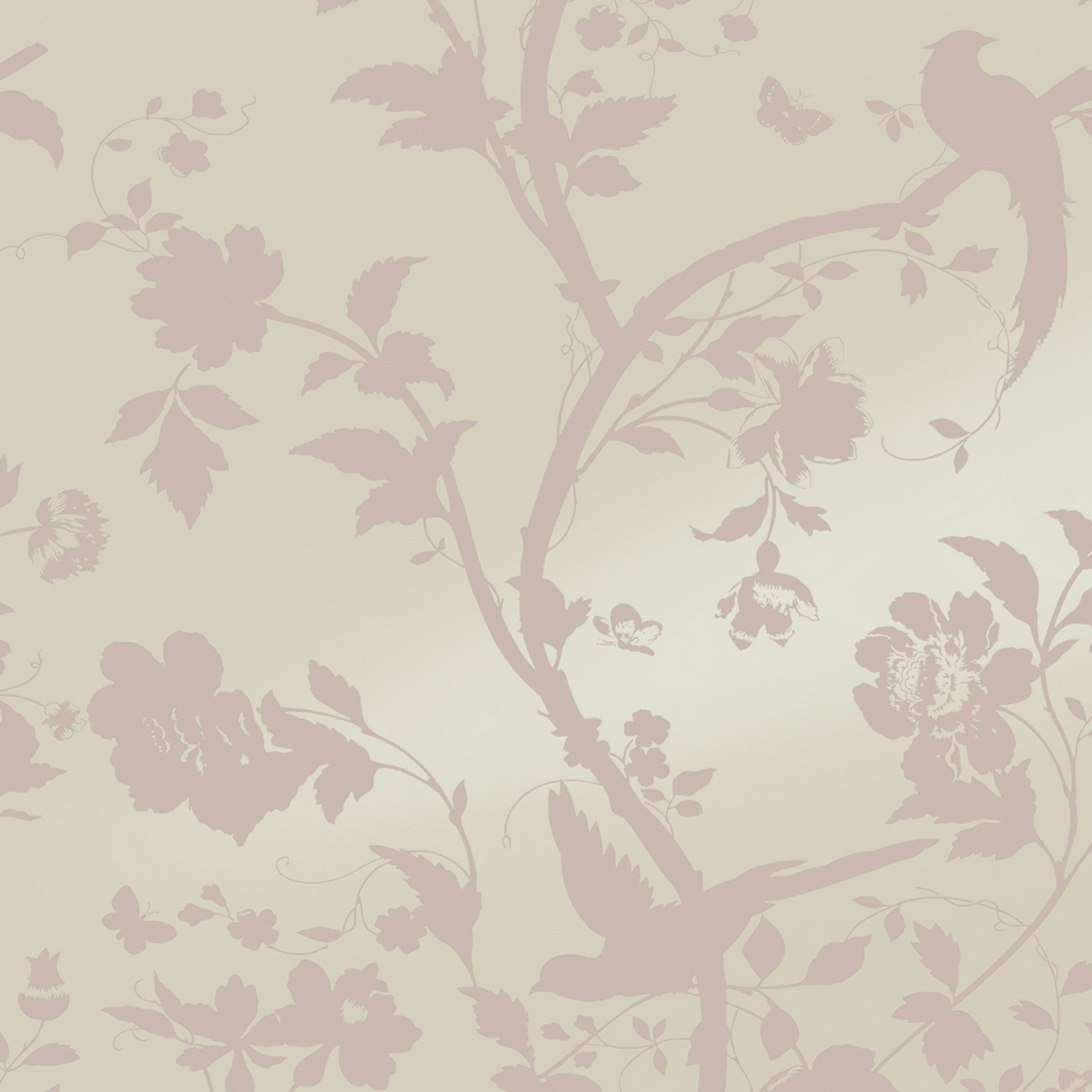 Tapet Laura Ashley Oriental Garden Pearlescent Chalk Rosa