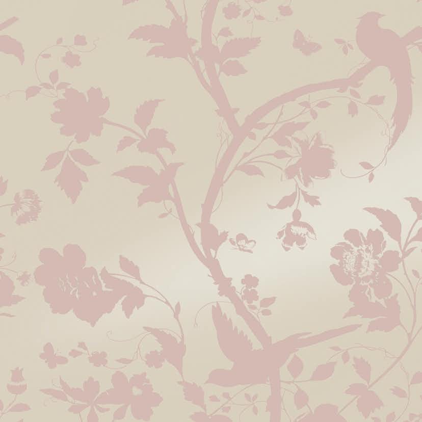 Tapet Laura Ashley Oriental Garden Pearlescent Chalk Rosa