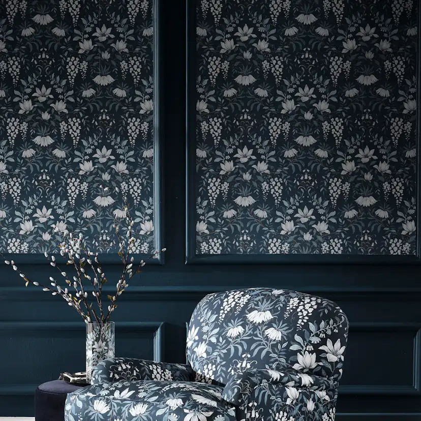 Tapet Laura Ashley Parterre Dark Seaspray