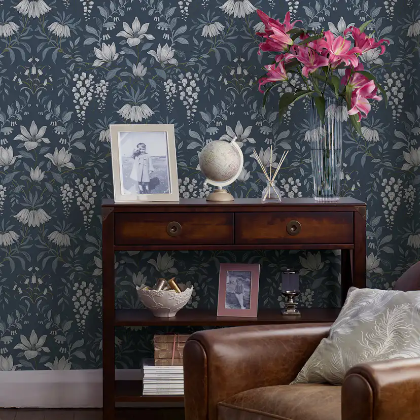 Tapet Laura Ashley Parterre Dark Seaspray