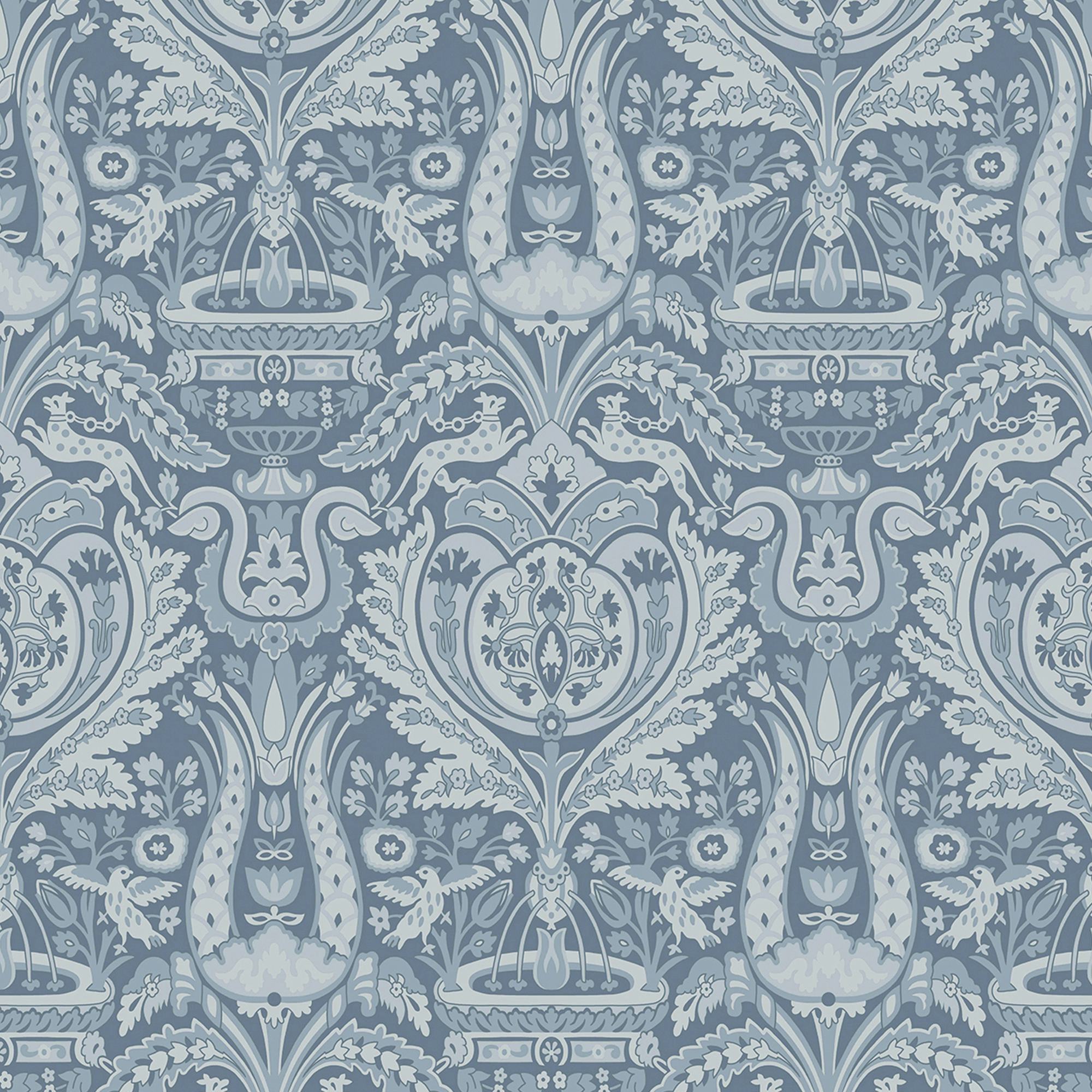 Tapet Laura Ashley Heraldic Damask Dusky Seaspray