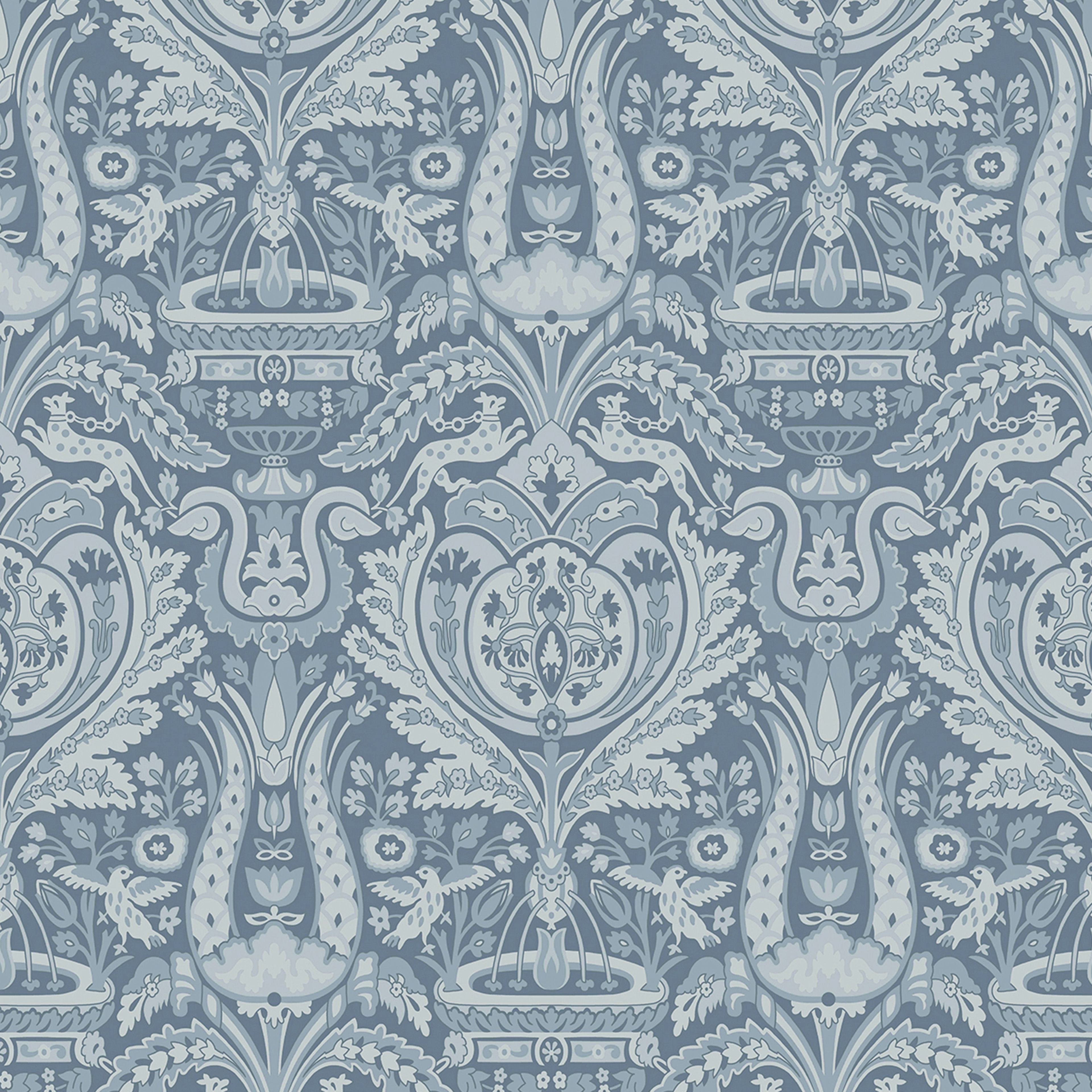 Tapet Laura Ashley Heraldic Damask Dusky Seaspray