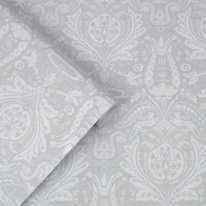 Tapet Laura Ashley Heraldic Damask Slate Gra