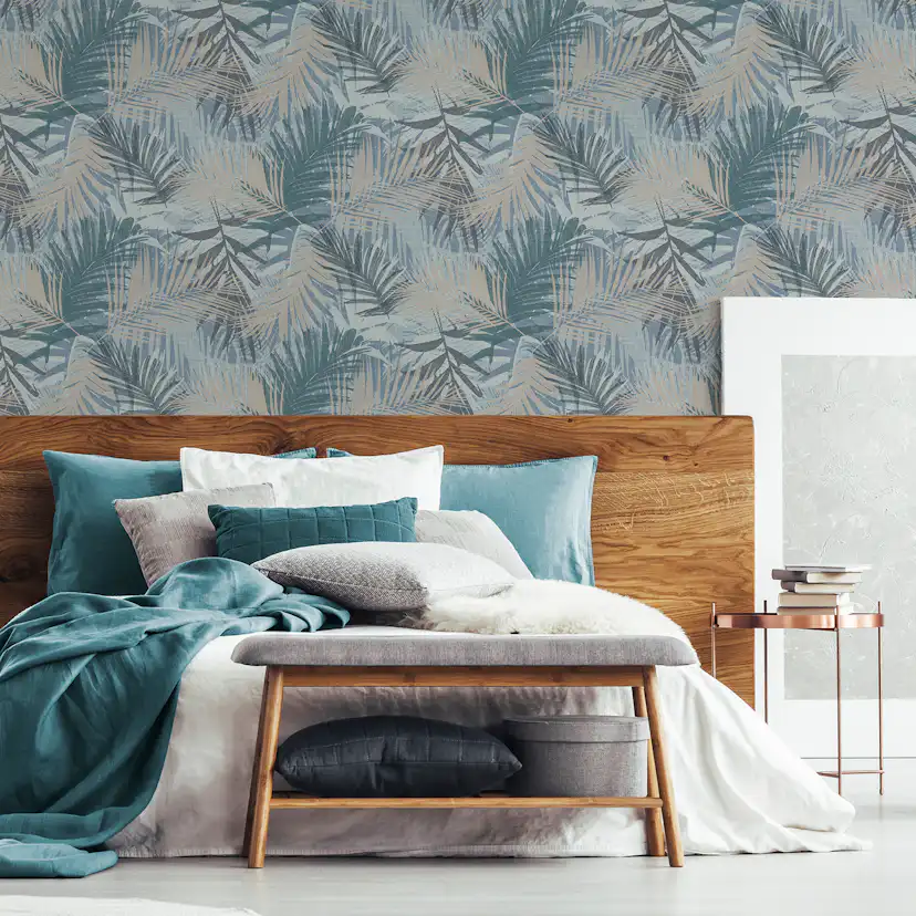 Tapet Boutique Jungle Glam Blå/Grå