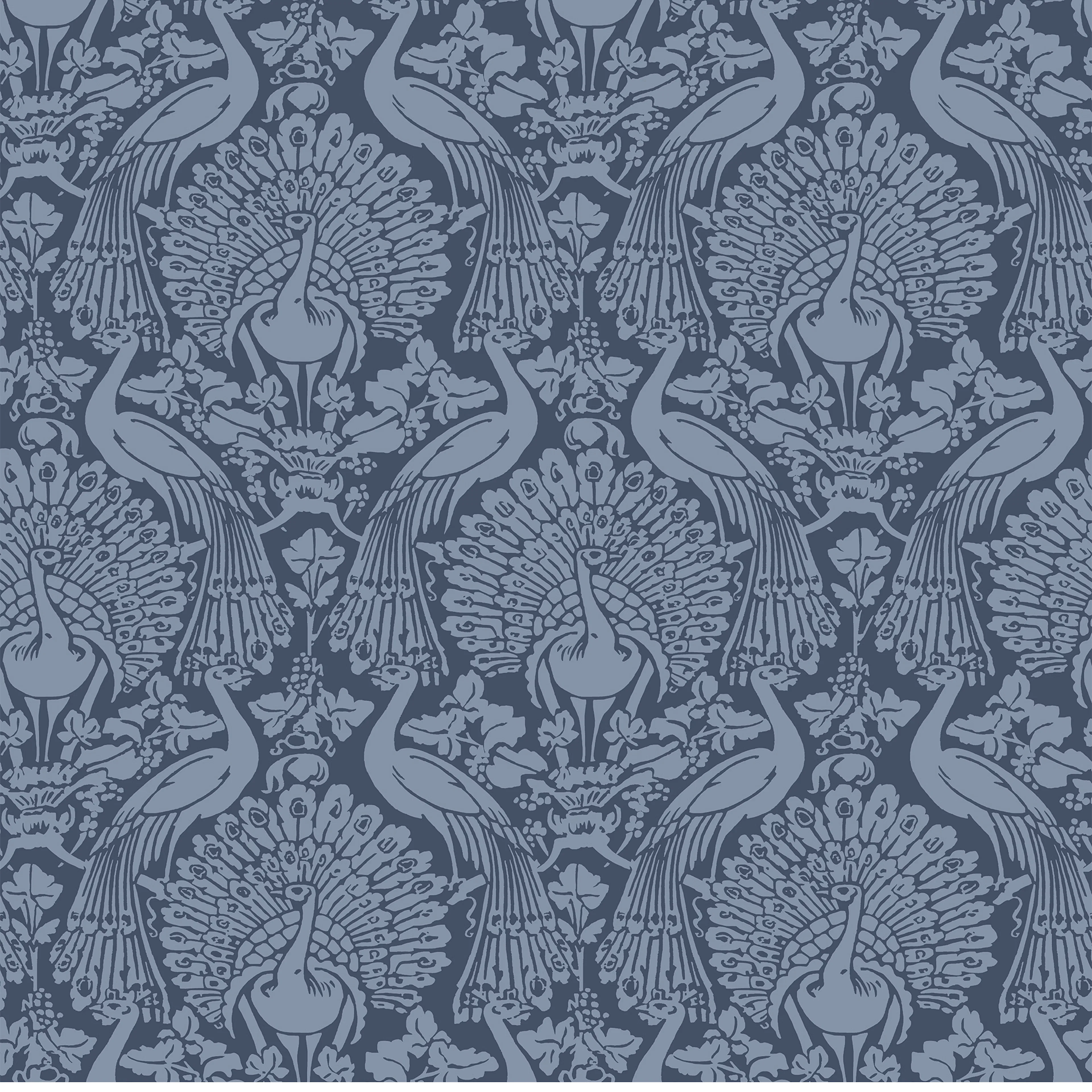 Tapet Laura Ashley Peacock Damask Dusky Seaspray