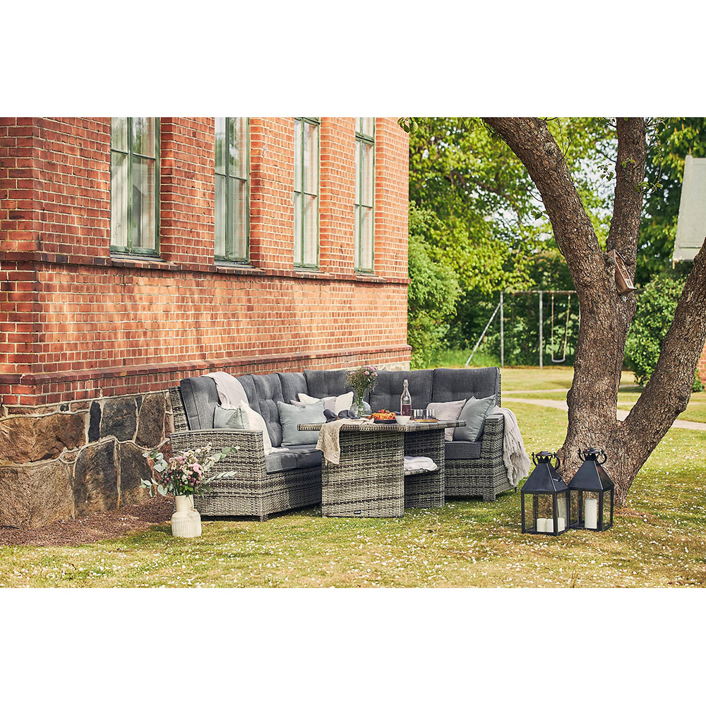 James Lyx Loungegrupp Utomhus Vändbar - 5-sits Loungeset i Konstrotting för Trädgård och Uteplats