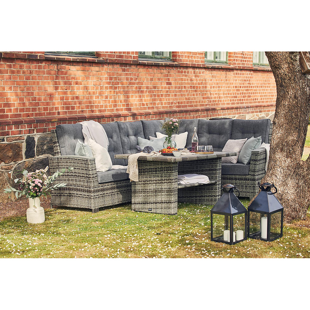 James Lyx Loungegrupp Utomhus Vändbar - 5-sits Loungeset i Konstrotting för Trädgård och Uteplats