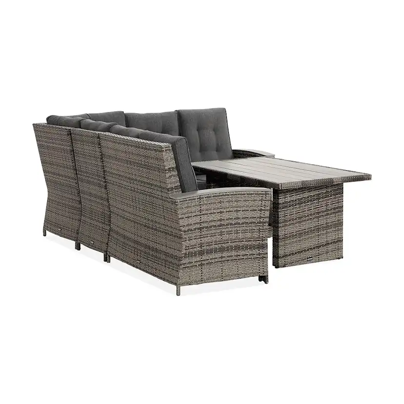 James Lyx Loungegrupp Utomhus Vändbar - 5-sits Loungeset i Konstrotting för Trädgård och Uteplats