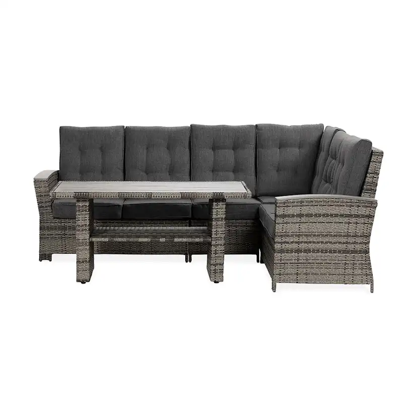 James Lyx Loungegrupp Utomhus Vändbar - 5-sits Loungeset i Konstrotting för Trädgård och Uteplats