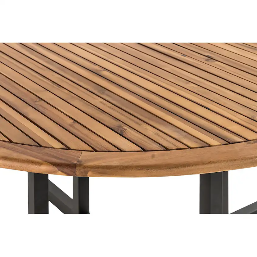 Utebord Comfort Garden Lines Runt 140 cm Akacia/Svart