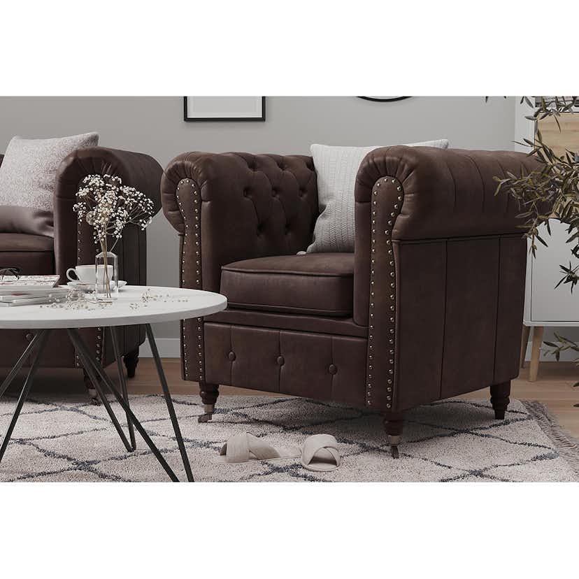 2-sitssoffa Manor House Chesterfield Deluxe Konstläder