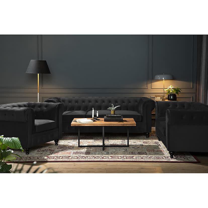 Fåtölj Manor House Chesterfield Lyx Sammet