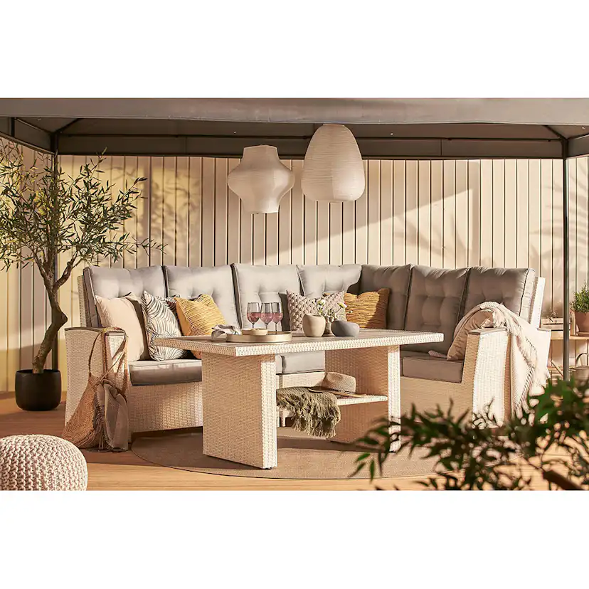 James Lyx Loungegrupp Utomhus Vändbar - 5-sits Loungeset i Konstrotting för Trädgård och Uteplats