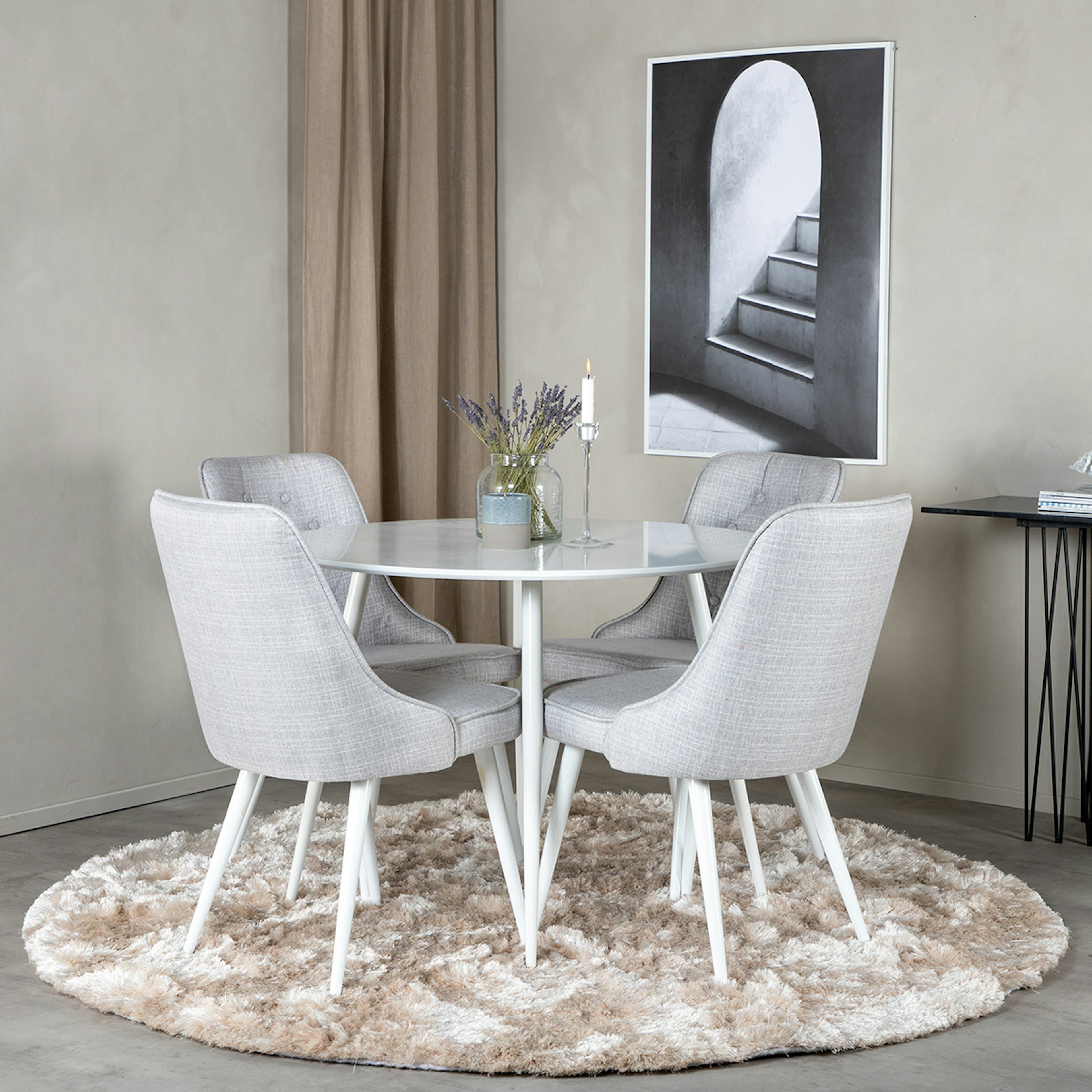 Matgrupp Venture Home Plake med 4 Vera Stolar Polyestertyg Runt