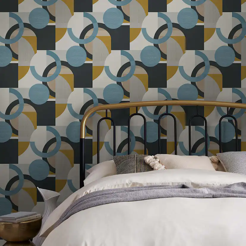 Tapet NEXT Retro Shapes Geo Blues