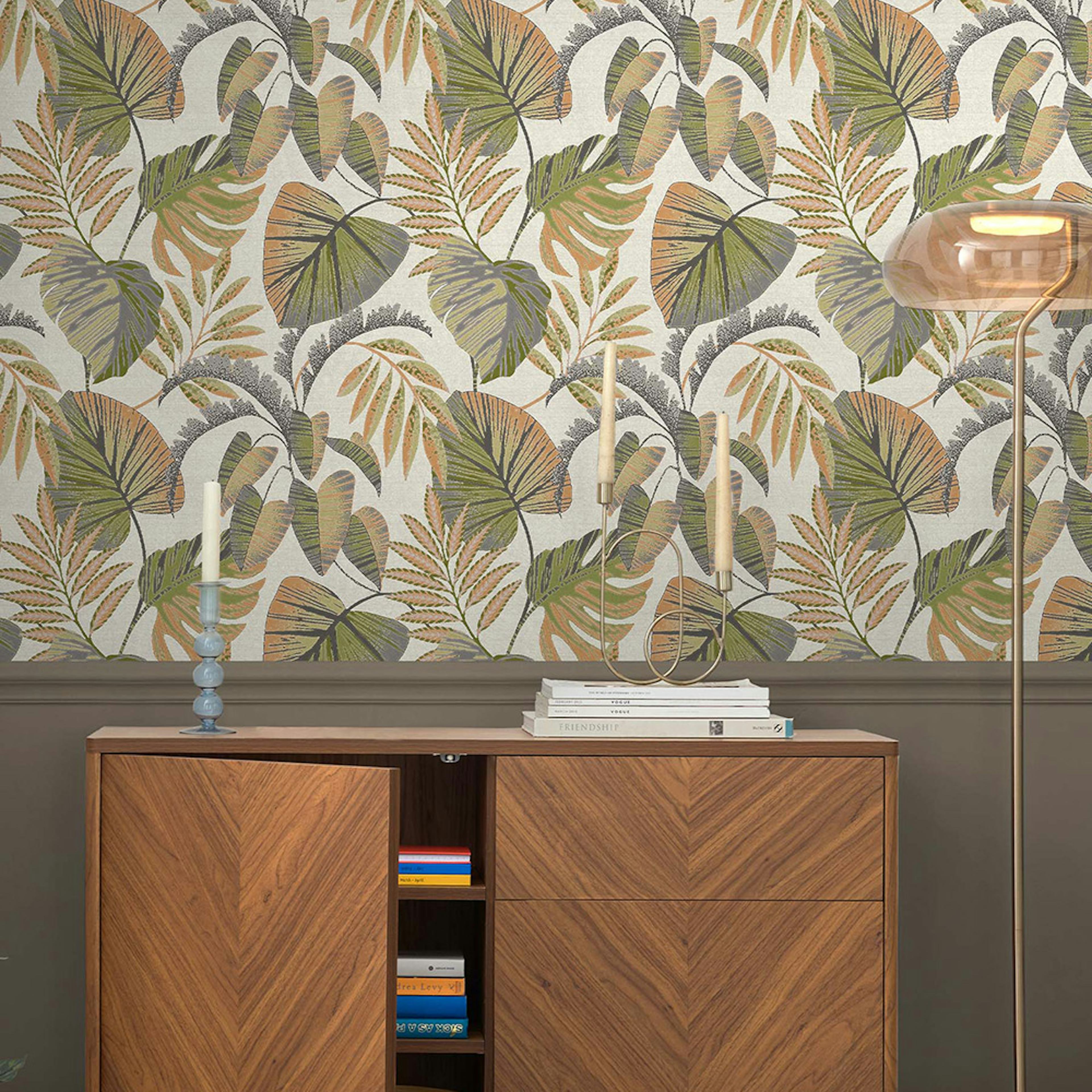 Tapet NEXT Jungle Leaves Orange